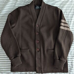 Todd Snyder Brown Shawl Collar Cardigan with Arm Stripe